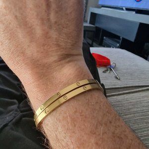 Gold Filled & Stainless Steel Bangle Size 18 4mm